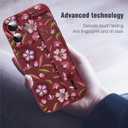 MOWIME Compatible with iPhone 17 Case with Finger Strap, Flower Butterfly Shockproof Soft TPU Protective Cover for Women Girls, Slim Anti Scratch Case for iPhone 17 6.3 Inch, Wine Red