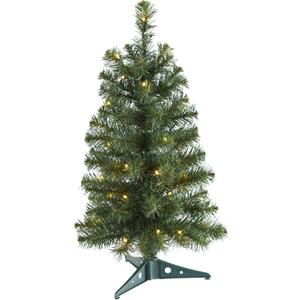 Nearly Natural 2ft. Green Artificial Christmas Tree with 35 LED Lights and 72 Bendable Branches