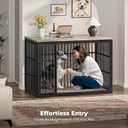 Lyromix 54" Dog Crate Furniture with Foldable Door, XXL Dog Crates for Large Dogs, Wooden Decorative Dog Cage Kennel Indoor End Table, Grey