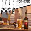 4-Pack Portable Metal Bottle Openers with Lanyard for Outdoor Enthusiasts,Bartender,Kitchen,Home, Restaurant, Graduations, Anniversaries Bar & Parties (Black)