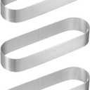uxcell 3pcs Oval Cake Rings 4.6 x 1.6 Inch Stainless Steel Cake Pastry Molds Nonstick Baking Ring for Cake Dessert Molding, Mousse Pastries Making, Silver Tone