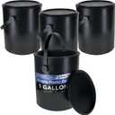 Master Elite 1 Gallon Plastic Paint Can Bucket, Pack of 4 - Triple Lock Airtight Lid Seal, 128 fl. oz. All-Plastic Coating Storage Can - Pail Handle, Rust Proof, Dent Proof & Odor Resistant