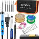 Electronics Soldering Iron Kit - 80W Digital LCD Solder Gun with ON/OFF Switch Adjustable Temperature Controlled and Fast Heating Thermostatic Design Welding Tools for DIY Welding Circuit Board (80W)