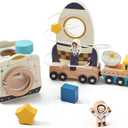 ibwaae Space Toys, Montessori Toys for 1 2 3 Year Old First Birthday Gift,Educational Learning Toys for Toddlers, Baby Toys with Shape Sorter Stacking