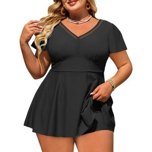 Women's 20 Plus Size Tankini Bathing Suits Ruffle Swim Dress Two Piece Full Coverage Tummy Control Swimsuits 2026