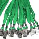 Ollain Badge Lanyards Neck Bulk Cruise Lanyards Lanyard with Clip for ID Card Name Tags Badge Holders (Green, 100 Pack)