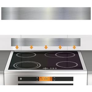 Stainless Steel Backsplash for Stove, Front Control Freestanding Range Universal Backguard, Stainless Steel Backsplash for Kitchen Stove Decor, 29.75" L5" W Fit for Most (Silver), 29.75" L 4.75" W