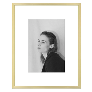 Golden State Art - 8x10 Aluminum Picture Frame - with Mat for 5x7 Photo or Without Mat for 8 x 10 Photo - Real Glass Cover - Simple and Elegant Decor for Wall Mounting - 1 Pack - Gold