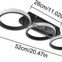 Modern LED Ceiling Light, 3-Round Rings Flush Mount, 30W 6000K Cool White, Bedroom Living Room Kitchen Office Lighting