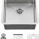 Undermount Kitchen Sink, 18 x 18 x 10 Inch Single Bowl Bar Sink 16 Gauge T-304 Stainless Steel Kitchen Sinks with Accessories
