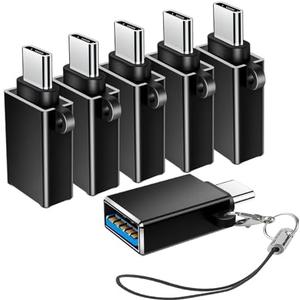 BaseNew USBC to USB Adapter 3 Pack,USB to USB C Adapter,C Male to A Female OTG Converter,USBC Adapters for iPhone 15, MacBook, iPad, Samsung S24 S23 S22, Black