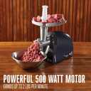 Weston Electric Meat Grinder & Sausage Stuffer, Num. 5 500 Watt, 5/8 HP Motor, Grinds 2 lbs Per Minute, Includes Stainless Steel Grinding Plates, Black (82-0330-W)