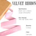 Light Pink Velvet Ribbon 1'' 50 Yards Velvet Fabric Vintage Ribbon for Christmas Tree, Gift Wrapping, Flower Bouquet, Wreath Decorations, Bow Making (Light Pink, 1"-50 Yard)