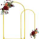 Gold Metal Arch Backdrop Stand 2 Set 7.2FT, 6FT Wedding Arch Stand Arched Door Frame for Birthday Party Baby Shower Ceremony Indoor Outdoor Celebration Decor (7.2FT, 6FT)