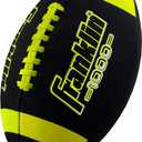 Franklin Sports Youth + Adult Footballs - Extra Grip 1000 Official Size, Junior + Pee Wee Kids - 1 + 12 Packs (Black/Optic)