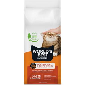 WORLD'S BEST CAT LITTER Low Tracking & Dust Control Multiple Cat Unscented 32-Pounds - Natural Ingredients, Quick Clumping, Flushable & Made in USA - Long-Lasting Odor Control & Easy Scooping