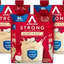 Atkins Strong High Protein Shake, Vanilla Flavored, 30g Protein, Low Carb and Low Sugar Shake, Keto Friendly, Gluten Free, Muscle and Gut Health Support Complex, 12 Count, Best By: 02/14/2026