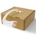 14AWG Speaker Wire 150 FT, 14/2 Gauge Audio Speaker Wire, for Car Speakers Stereo, Home Theater, Automotive Wire, White Jacket with Yellow Polarity Marker, CCA, 2 Conductors Electrical Wire