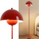 COSYLUX Modern Floor Lamp for Living Room, Industrial Tall Standing Lamp for Bedroom, Metal Shade Reflecting Light Reading Floor Lamp for Office, Nursery Room, Corner(Dark Red)