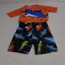 Boys Two Piece Rash Guard Swimsuits Kids Short Sleeve Sunsuit Swimwear Sets CDT27-12 XL 120-130CM