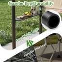 CHARMELEON 8x8 FT Grill Gazebo, Grill Canopy with Big Awning&2 Side Shelves&6 Hooks&Bottle Opener, Powder-Coated Steel BBQ Shelter for Patio Backyard Outdoor Grilling-Beige