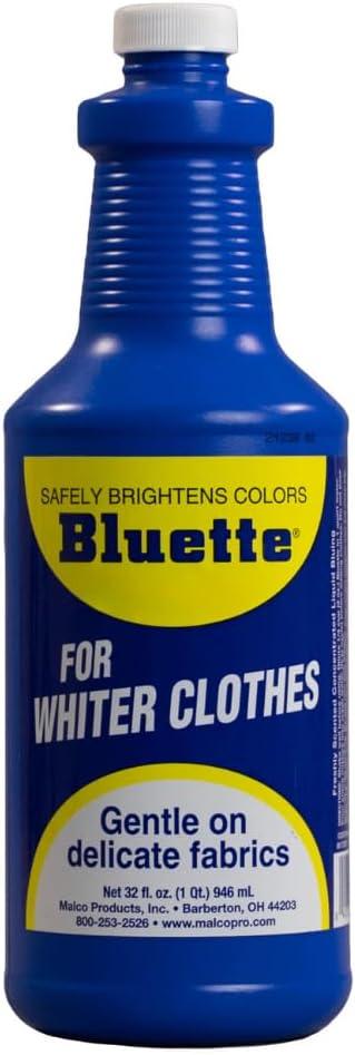 Bluette Concentrated Liquid Laundry Bluing 32 Fl Oz – Restores Whiteness & Brightness for Your Laundry, Safe & Gentle on Fabrics, Eco-Friendly Fabric Whitener for All Laundry Types