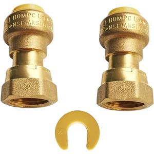 HQMPC Push Fitting Straight Coupling with Union 1/2"X1/2" 2Pcs