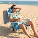 2 Pack Backpack Beach Chair for Adults Green Stripe