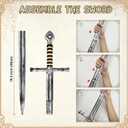 quescu Medieval Knight Toy Sword,35.6" Plastics Sword Medieval Warrior Costume Accessories for Renaissance Fair Cosplay,Props