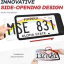 Aujen Silicone License Plate Frames,2 Pack Black Side-Opening License Bracket Holder with Easy Installation, License Plate Frame Without Obstruction.Rustproof, Rattle Proof & Weatherproof Universal