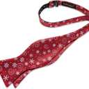DiBanGu Christmas Bow Ties for Men Xmas Self-tied Bowties and Pocket Square Set Festival Woven Bowtie Handkerchief