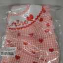 Honganda Toddler Baby Girl Valentine's Day Outfit Puff Sleeve Doll Collar Heart Smocked Dress Summer Plaid Princess Dresses (18-24 Months, Pink)