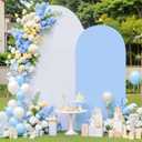 Wedding Arch Backdrop Cover, 7.2FT White Blue Arch Cover Stretchy Backdrops, Double-Sided Arch Stand Covers for Wedding Ceremony, Baby Shower, Birthday Party Decoration