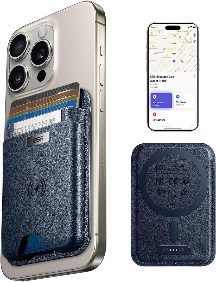 ESR for MagSafe Wallet with Find My Functionality, 5 Cards Holder, Strong Magnetic Wallet for iPhone, for iPhone 17/16/15/14/13/12 Series, Not for 13/12 Mini, Dark Blue