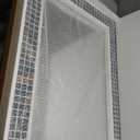 YOSHOOT Mosaic Bathroom Wall Mirror, Handmade Mirror for Wall with Mother of Pearl, Decorative Bathroom Vanity Rectangular Mirrors, Vertical or Horizontal Hanging, Seattle Deep Blue