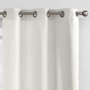Jinchan Off White Window Curtains for Bedroom Grommet Top Privacy Drapes Waffle Weave Textured Window Curtain Panels for Living Room 63 Inch Length 2 Panels