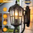 VIANIS 16.9" H Black Dusk to Dawn Outdoor Wall Lights Wall Mount, 2-Pack