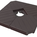 wikiwiki Large Base 1-Psc 430 Lbs Cantilever Hanging Patio Umbrella Base Heavy Duty Offset Weighted Base for Offset Cantilever Umbrella (Dark Brown)