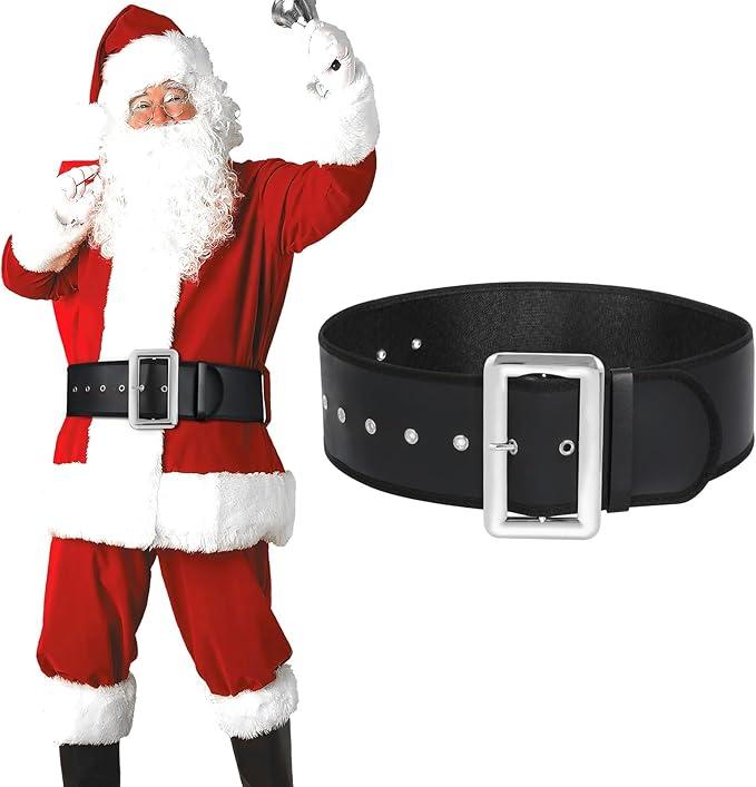 JASGOOD Santa Claus Belt for Adults - Black Pirate Belt for Cosplay & Novelty Costume Accessory,  Fit waist size 30''