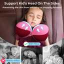 COOLBEBE Kids Travel Neck Pillow, Softly Headrest Travel Pillow for Car & Airplane, Traveling Gifts for Toddler & Children (1, Raspberry Powder)