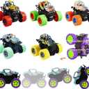 6 Pack Mini Monster Trucks Toys for Boys Girls Aged 3 and Above, Pull Back Truck Push and Go Friction Powered Car Toys Monster Truck Party Favors Birthday Decorations Classroom Prizes for Kids