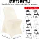 Stretch Spandex Chair Covers - Ivory 30 PCS, Folding Kitchen Chairs Cover, Universal Washable Slipcovers Protector, Removable Chair Seat Covers, for Wedding Party Dining Room Banquet Event
