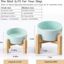 Petygooing 28 OZ Elevated/Raised Ceramic Dog Bowl for Small and Medium Breeds, Dog Food Water Dish with Stand,Pet Feeding Bowl with Anti Slip Rubber for Cats Small and Medium Dogs (3.6 Cups) Blue Sky
