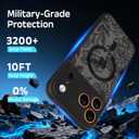 for iPhone 17 Pro Max Case, Black Floral Flower Pattern Print Magnetic Case [Compatible with MagSafe] [Translucent Matte] Slim Shockproof Protective Women Girls Phone Case, Floral Flower