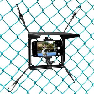 Cell Phone Fence Mount with Shade, Game Changer Mounting Kit for iPhone, GoPro, Mevo Start and Other Action Cameras, for Recording Baseball, Football, Rugby, Softball, Hockey and Tennis Games (Black)