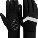 DARCHEN Kids Winter Gloves Black Cycling Gloves Running Water Repellent Touchscreen Warm Fleece Anti-slip for Boys Girls Age 4-12 Years Old Cycling Football Gloves