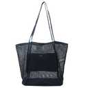 WuliTown Mesh Beach Tote Womens Shoulder Handbag,Elegant Beach Tote Bag,Stylish and Lightweight Summer Essential (Black)