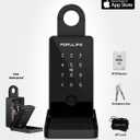 Populife Smart Fingerprint Lock Box for Keys with Code, Wireless Remote Access Key Lock Box for Outside, Digital Key Lockbox for Realtor Airbnb, Work Offline
