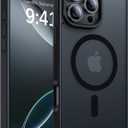 Magnetic for iPhone 16 Pro Case, [Compatible with MagSafe][Military-Grade Drop Protection][Anti-Yellowing] Shockproof Protective Translucent Matte Cover for iPhone 16 Pro Phone Case,Black