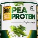 SOLO Organic Pea Protein Isolate, Low in Sodium, Canada Grown Peas, 100% Vegan, Non-GMO, Unflavored Plant Based Protein Powder with BCAA, Keto & Paleo Friendly, Easy to Digest, No Additives (2.7 lbs)